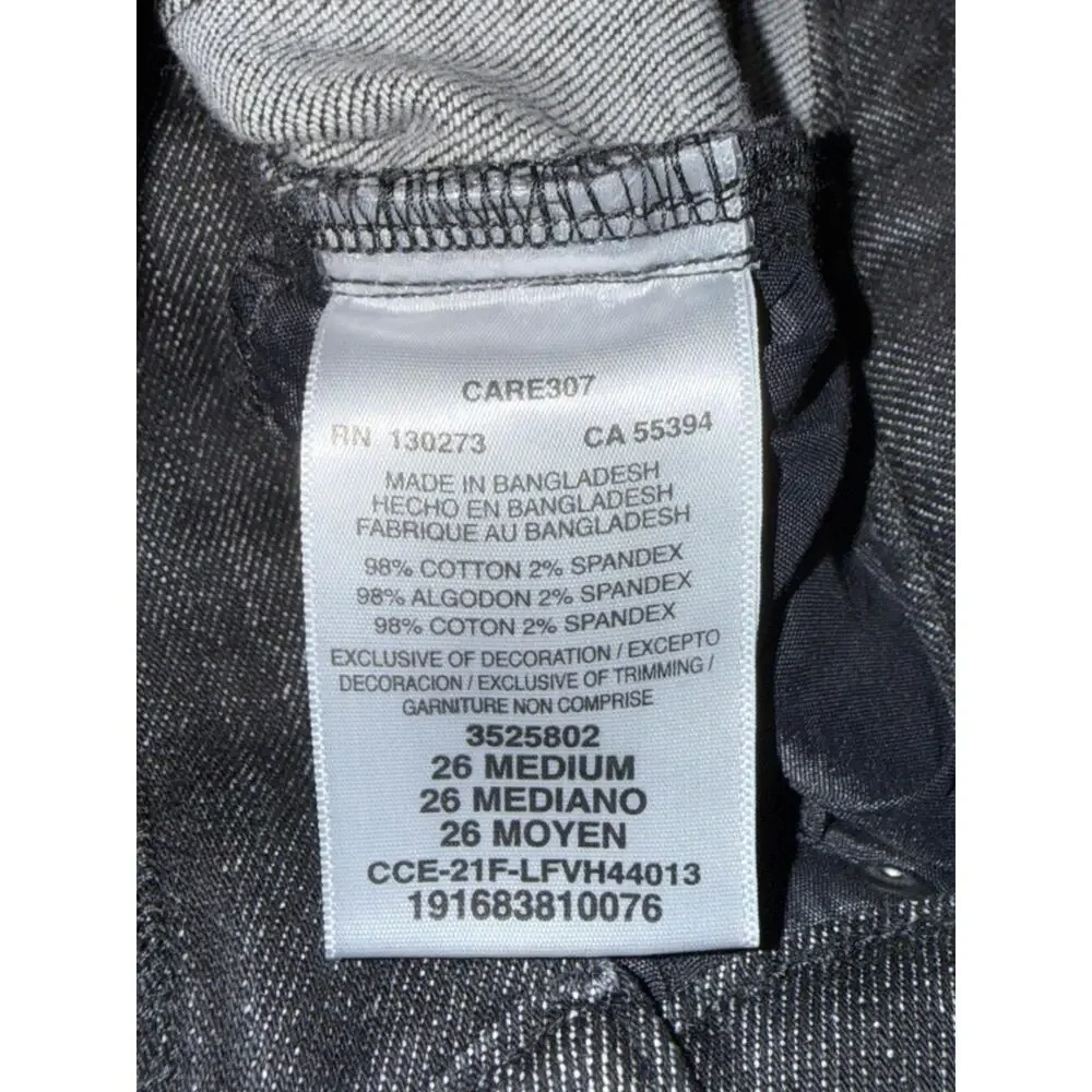 NEW LEE Vintage Modern Washed Black Denim High Rise Straight Ankle Jeans SZ 26